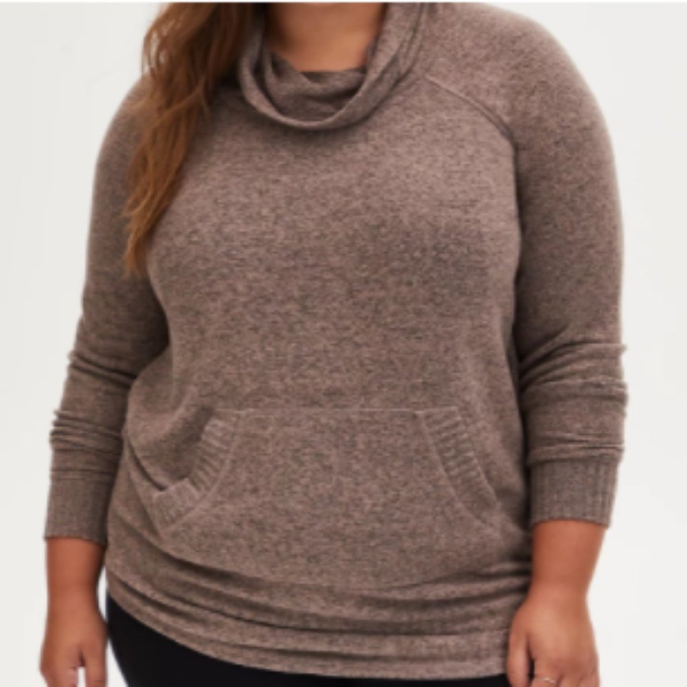 COWL NECK TUNIC SWEATSHIRT